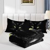 Luupatchy Black Cat Face Comforter Bedding Set with 1 Comforter 2 Pillowcase,Full - 3 of 4