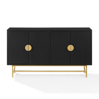 Blair 54" Matte Black and Gold Mid-Century Modern Sideboard