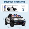 Jojoka 12V Kids Police Ride-On Car with Remote Control, Sirens, LED Lights, Bluetooth Music, and Safety Belt - 2 of 4