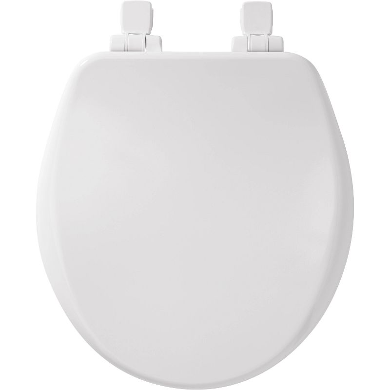 Alesio Round Enameled Wood Toilet Seat Removes for Easy Cleaning and Never Loosens White - Mayfair by Bemis, 3 of 11