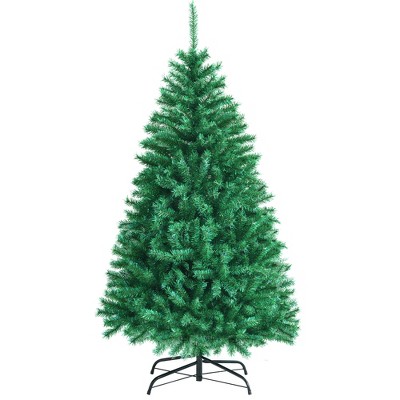 Costway 6ft Green Iridescent Tinsel Artificial Christmas Tree w/ 736 Branch Tips