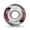 Black Bow Jewelry White/Lavender/Black Murano Glass & Sterling Silver Bead Charm, 14mm - 2 of 4