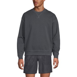 Lands' End Men's Long Sleeve French Terry Vintage Wash Crewneck Sweatshirt - 1 of 4