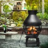 Costway Patio Fire Pit Chimenea Fireplace Wood Burning Heater Garden Backyard - image 2 of 4