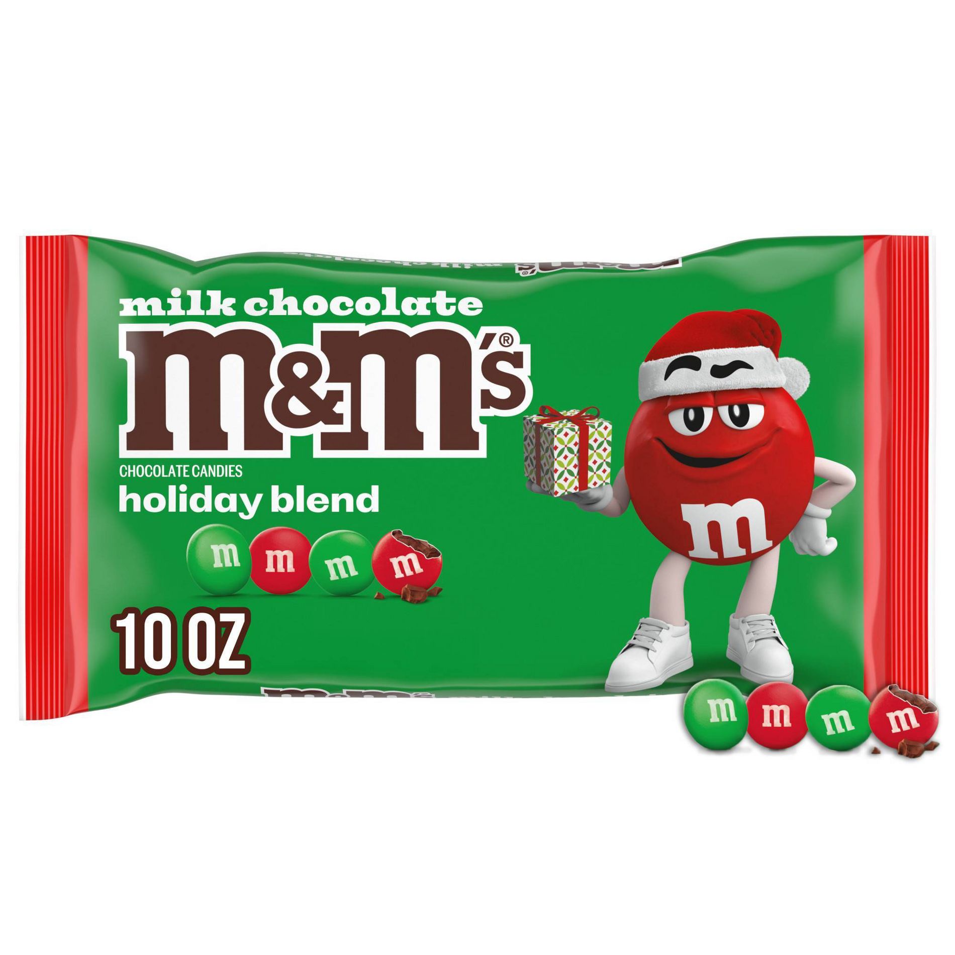 M&M's Christmas Milk Chocolate Candies Holiday Assortment Candy Bag - 10oz