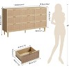 Rattan 9-Drawer Dresser w/ Deep Storage & Wide Top - Tall Wood Frame Chest,Large Long Wooden Dresserfor Bedroom/Living Room/Hallway/Nursery - 2 of 4