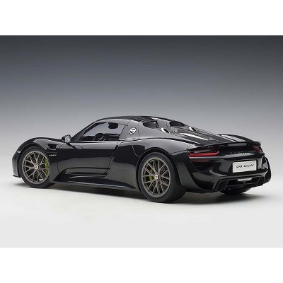 Porsche 918 Spyder Black Metallic 1/12 Scale Model Car