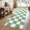 Modern Checkered Runner Rug, Ultra-Soft High Pile Non-Slip Shaggy Carpet for Hallway Bedroom Entryway - 2 of 4