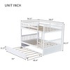 VASIP full Over full Rubber Wood Bunk Bed with 2 Drawers, Convertible into 2 full Beds, full Size Bunk Bed with Ladder and Safety Guardrails ,White - 2 of 4