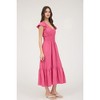 August Sky Women's V-Neck Short Sleeve Midi Dress - 3 of 4