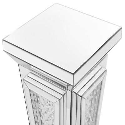 15" Clear Mirrored Crystal Diamond End Table