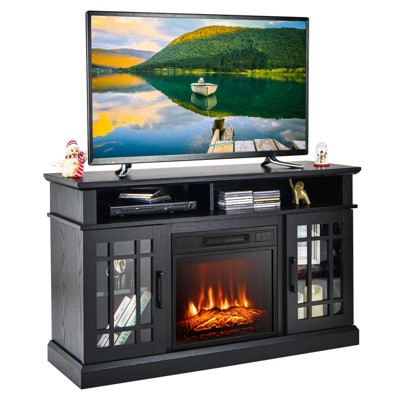 Tangkula Fireplace TV Stand for TVs Up to 55" w/ 18" 4777 BTU Fireplace Insert For Living Room