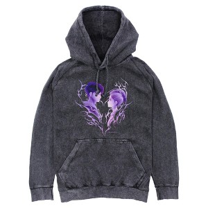 Mens KPop Demon Hunters Jinu and Rumi Love Lightweight Hoodie - 1 of 2