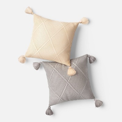 Metallic Knit Diamond Pattern Square Throw Pillow - Threshold™