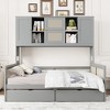 TIRAMISUBEST Twin/Full Size Daybed With 2 Storage Drawers and All-in-One Cabinet, Wooden Daybed Frame Sofa Bed with Storage Shelves and Slats Support - 2 of 4