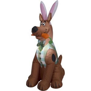 Gemmy Airblown Inflatable Scooby in Easter Outfit   SM, 4 ft Tall, Brown - 1 of 4