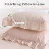 Ruffle Duvet Cover Set, Soft Washed Microfiber Vintage French Country Duvet Cover Set with Button Closure - 3 of 4