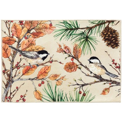 Olivia’s Home Autumn Branches & Birds Doormat, 22" x 32", Nature-Themed Indoor/Outdoor Accent Mat