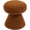 Meridian Furniture,Drum Faux Shearling Teddy Fabric Ottoman/Stool - 3 of 4