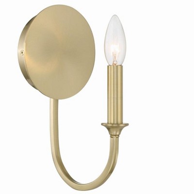 Payton Vibrant Gold Single Light Wall Sconce with White Silk Shade