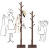 VASAGLE 8 Hooks Solid Wood Coat Rack Wood Hall Tree Coat Rack Stand with Stable Square Base 3 Height Options Office - 4 of 4