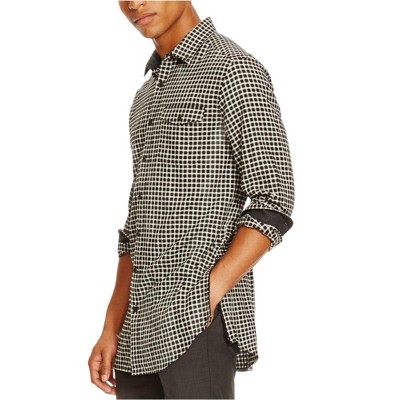 Kenneth Cole Mens Check Flannel Button Up Shirt