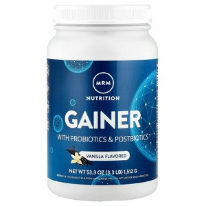 MRM Nutrition Gainer with Probiotics & Postbiotics, Vanilla, 3.3 lb (1,512 g) - 1 of 3