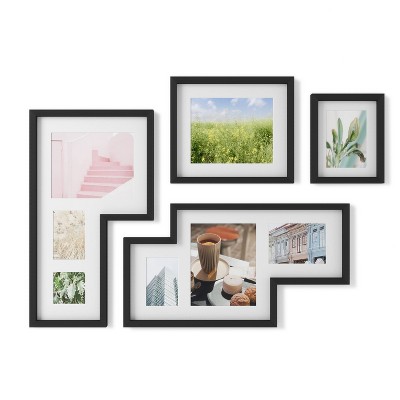 Black Polystyrene Gallery Wall Picture Frame Set