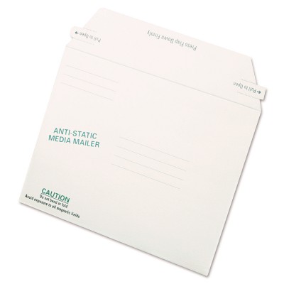 Quality Park Antistatic Fiberboard Disk Mailer 6 x 8 5/8 White Recycled 25/Box 64126