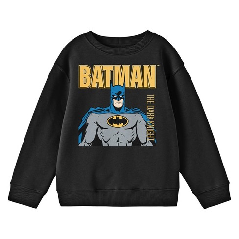 Batman The Dark Knight Comic Book Character And Logo Youth Black Crew Neck  Sweatshirt : Target