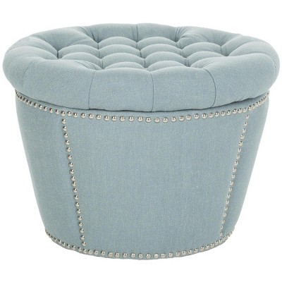 Vanessa Storage Ottoman with Silver Nail Heads  - Safavieh