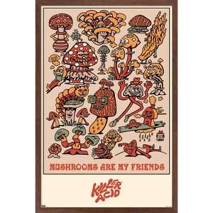 Trends International Killer Acid - Mushrooms Are My Friends Framed Wall Poster Prints - 1 of 4