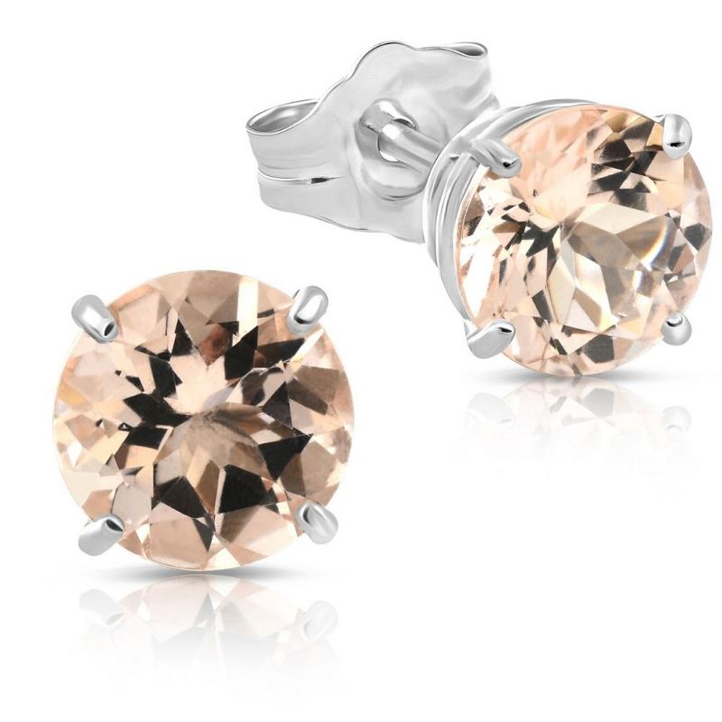 Pompeii3 Morganite Studs available in 14K White or Yellow Gold 6MM, 2 of 5