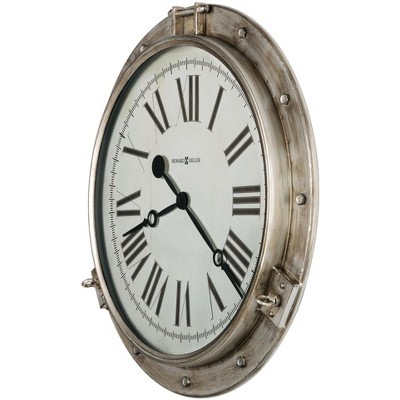 Oversized Beige Metal Transitional Wall Clock