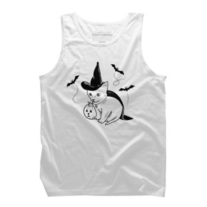 Men's Design By Humans Halloween cat, cute kitten, happy halloween By SPOODEMOON Tank Top - 1 of 2
