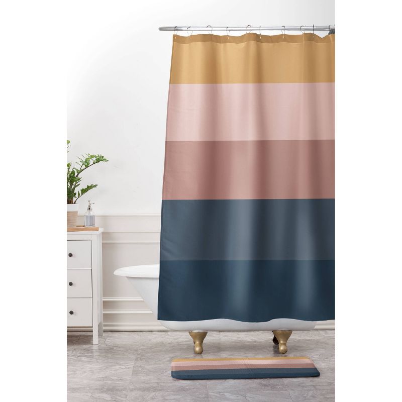 Colour Poems Minimal Retro Striped Shower Curtain Blue/Pink - Deny Designs, 4 of 8