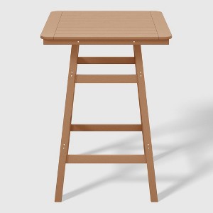 WestinTrends Malibu 30" All Weather HDPE Outdoor Patio Square Counter Height Bistro Table with Umbrella Hole - 1 of 4