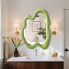 Beautyolove 24 in. W x 32 in. H Irregular Green Flannelette Framed Wall Mirror Asymmetrical Decorative Wall Mirror - 3 of 4