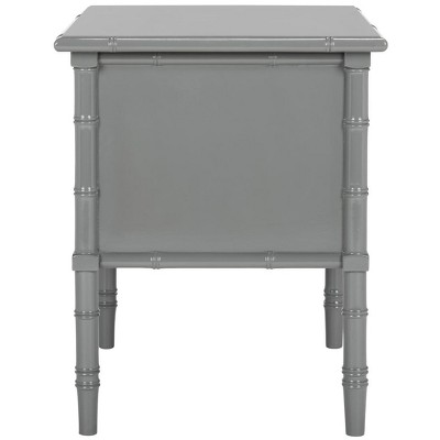 Transitional 2-Drawer Bamboo-Styled Gray Nightstand