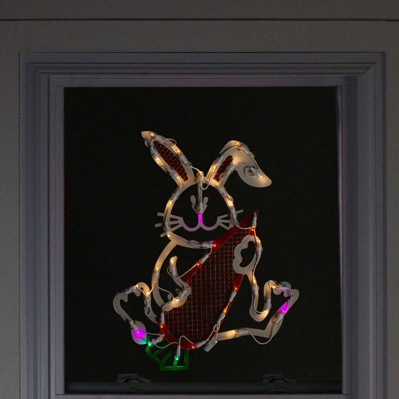 Northlight 17" White LED Lighted Easter Bunny Rabbit Spring Window Silhouette, 3 of 6