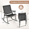 Costway 2 PCS Patio Folding Rocking Chair Heavy-Duty Metal Frame Rockers Outdoor Black/Gray/Brown - 3 of 4