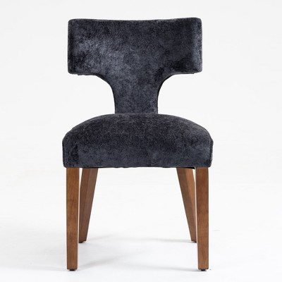 Furniliving Mid Century Modern Dining Chairs Set of 2, Farmhouse Chenille Fabric Upholstered Accent Chair,Kitchen Chairs with Hardwood Frame