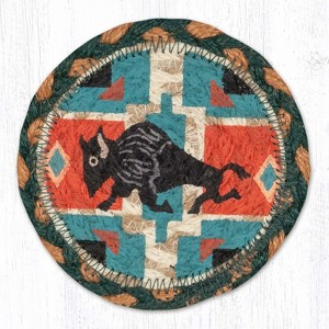 Earth Rugs Buffalo Printed Coaster 5"x5" Rustic Lodge Decor - 1 of 3