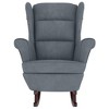 vidaXL Rocking Chair with Solid Wood Rubber Legs Dark Gray Velvet - 3 of 4