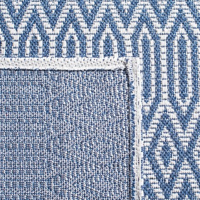 Handmade Blue and Gray Wool Geometric 6' x 9' Area Rug