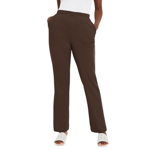 Jessica London Women's Plus Size Soft Ease Pant, 30/32 - Chocolate