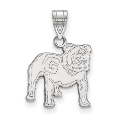 Black Bow Jewelry 14k White Gold Georgia Bulldogs NCAA Medium Pendant