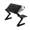 SEVOBAL Adjustable Laptop Bed Table Portable Workstation Notebook Stand Reading Holder with Large Cooling Fan Mouse Pad Home Use, Black, 60.5"*28"*5" - 3 of 4
