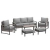 Sonkuki Outdoor Furniture Set Patio Conversation Sofa with Coffee Table Set, All-Weather PE Rattan Couch with Cushion - 2 of 4
