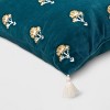 Embroidered Floral Square Throw Pillow Dark Teal/Blue - Threshold™ - image 4 of 4